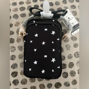 Black Star Print Crossbody Phone Bag - Unbranded